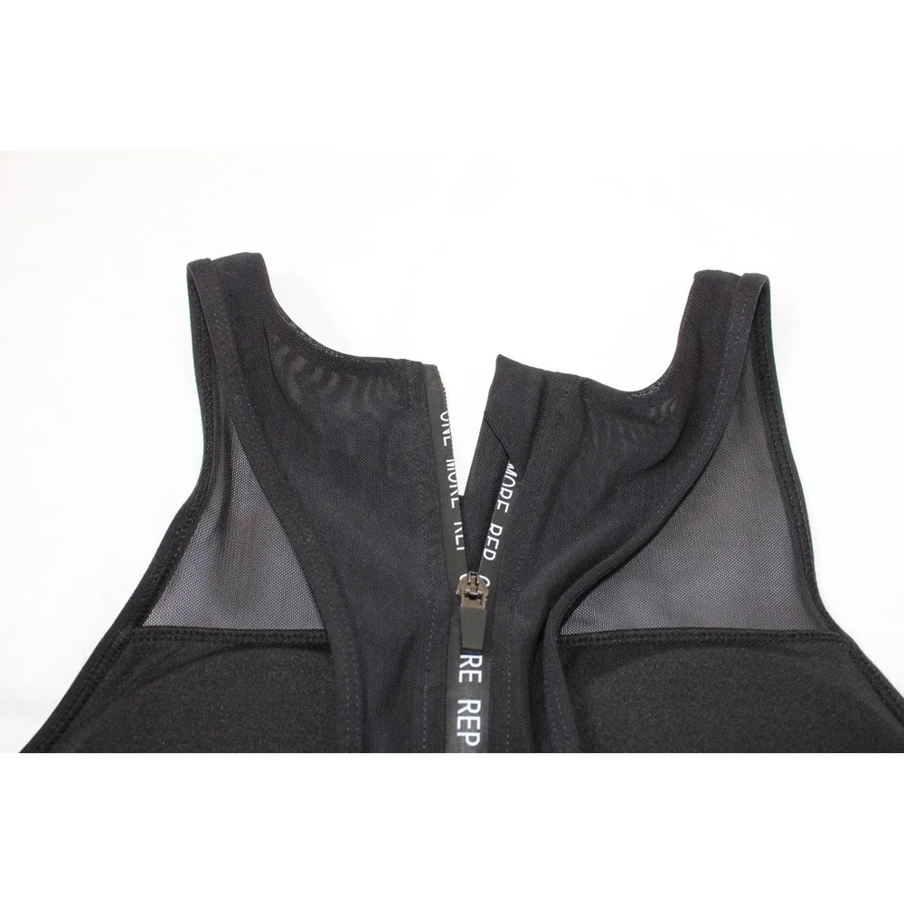 ZYIA ACTIVE Black ALL STAR BRA Mesh Zip Back ONE MORE REP Size Small - Picture 4 of 6